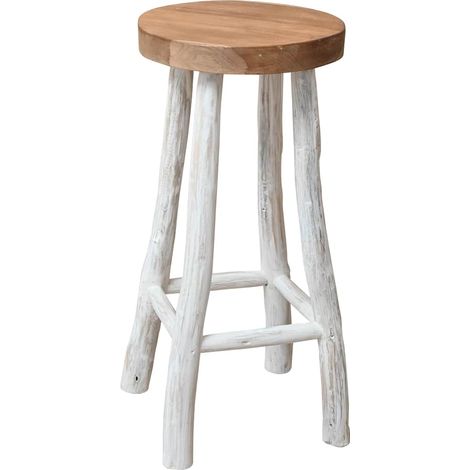 vidaXL Chaise de bar Bois de teck solide (1/4)