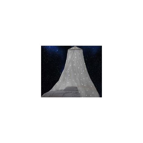 moustiquaire de lit double, baldaquin avec étoiles fluorescentes et lune,Brille dans le noir,ciel de lit,Protection contre les insectes pour bébé, lit de bébé, chambre à coucher (1/5)