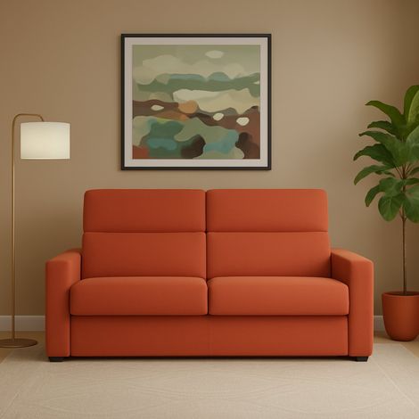 Ozegna Sofa 3-Sitzer, Abnehmbar, Waschbar Made in Italy, Armlehnen, 220x95 cm Orange (1/5)