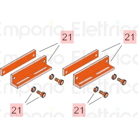 faac pièce détachée groupe equerre de fixation et entretoises 7 63003338 (1/3)