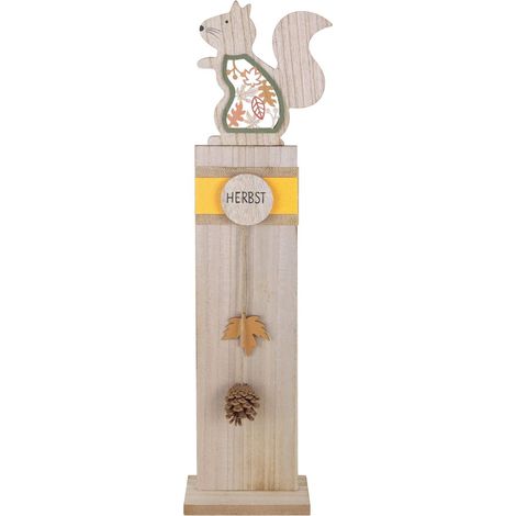 TrendLine Dekoaufsteller Holz Eichhörnchen 58 x 14 cm natur Skulptur