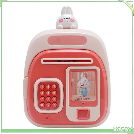 Fafeicy boîte d'économie d'argent Tirelire Pour Enfants Grande Capacité Défilement Automatique Joli Mot De puericulture coffre Rose (1/5)