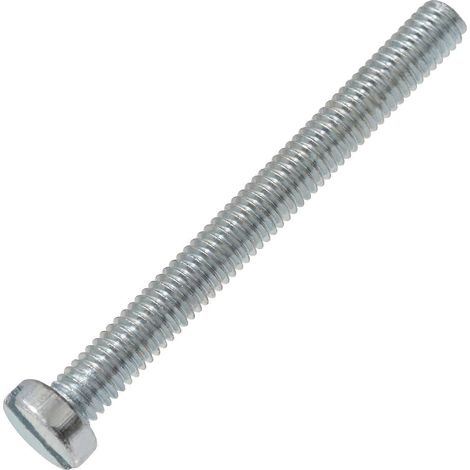 Lot de 50 vis à métaux à tête fendue M4x40 mm, dureté S 4,8, couleur argent (1/5)