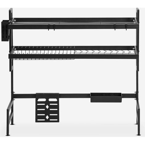 Escurridor de platos de cocina vertical sobre fregadero compacto 95x27x79 Teket - Negro