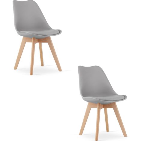 Sillas Valora RIKX grises para comedor/salón x 2 (1/5)