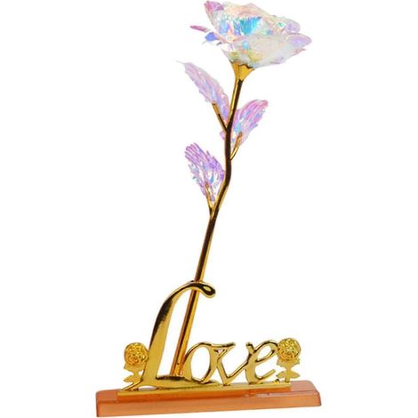 Roses artificielles avec support, charmantes fleurs à longue tige pour-Golden