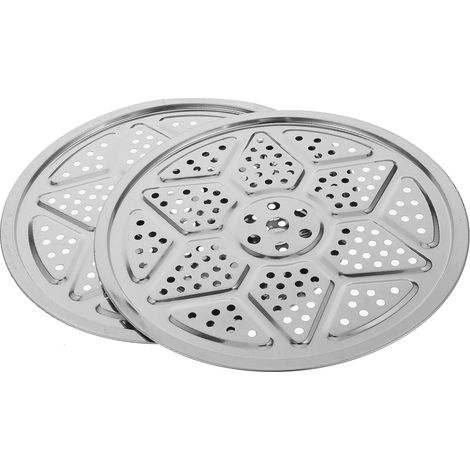 Lot de 2 plaques vapeur rondes en inox de 13,8 pouces et grille vapeur pour autocuiseur (1/5)