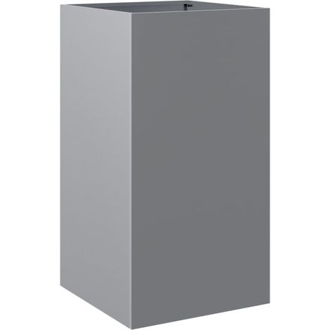 Macetero elevado bandeja plantas flores terraza jardín plateado 42 x 38 x 75 cm acero galvanizado Plata 020038066