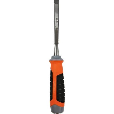 - Holzmeißel - Chrom-Vanadium-Stahl - 12 mm polierte, abgeschrägte Klinge - Für professionelle Holzbearbeitung und Heimwerker - Ergonomischer Griff - Silber (1/5)
