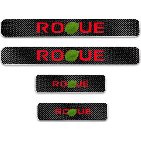 (Rouge) Lot de 4 protections de seuil de porte pour Nissan Rogue,protection de pédale d'accueil,autocollant en fibre de carbone,protection d'entrée de porte (1/3)