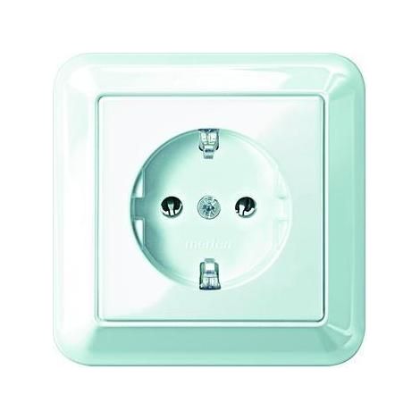 Merten SCHUKO-Steckdose pws/gl volle Abdeckplatte MEG2301-1219 (1/5)