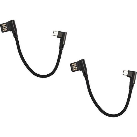 Deux câbles de charge et de données Micro-5 broches de 15 cm, coudés à 90° (norme 2.0), à double courbure. (1/5)