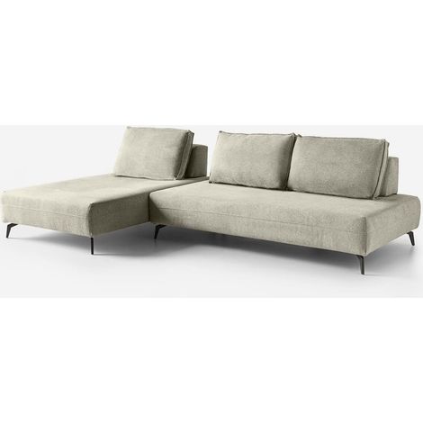 Canapé d'angle modulable 3 places déhoussable Fabriqué en Italie Campiglio A - Beige (1/5)