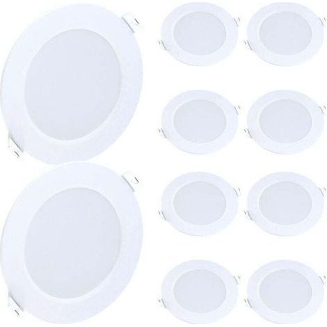10 spots LED encastrables tricolores à intensité variable de 9 W : blanc ultra-lumineux 6 000 K (1/4)