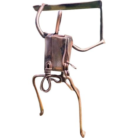 Iron Figurine, Hiker Sculpture, Adventurer Table Decor Metal Climber Statue Art, Rustic Handcrafted Accent for Desk, Club, Bar Display, & Fathers Day Present Idea 5.9x3.93 inches (1/5)
