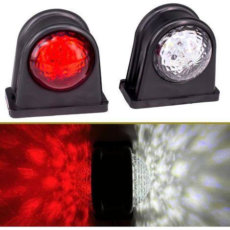 Lntyq 2X8 LED feux de position latéraux 12 / 24V lampe latérale de remorque double face avertissement lumière rouge blanche pour camion RV caravane (1/5)