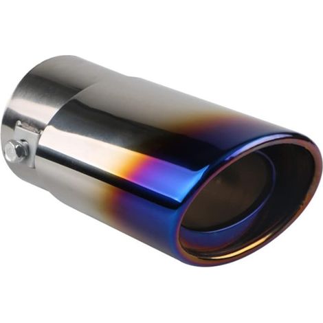 63mm Extrémités de Tuyau d'échappement Universel Embouts Silencieux D'éChappement Acier Inoxydable Voiture Silencieux Queue Unique Sortie Droit Bleu (1/5)