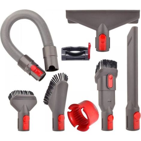 Staubsaugerzubehör – Für Dyson V15, V11, V10, V8, V7 – 8-teiliges Set – Verlängerungsschlauch + 2-in-1-Bürste + Polsterbürste + Bürste mit weichen Borsten – Grau (1/5)