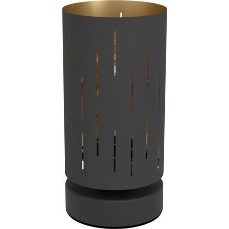 Lampe de table, lampe de chevet, lampe de bureau, acier noir (1/4)