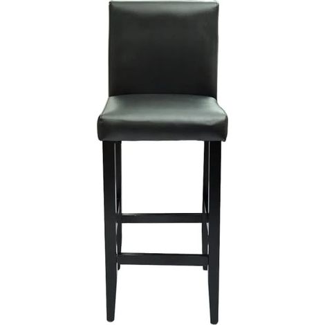 Set di due sgabelli da bar di design sedia seduta in pelle sintetica nera 1202057