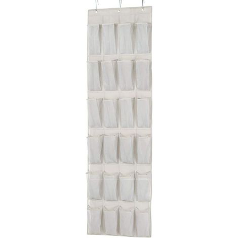 Schuh-Organizer für die Tür, 24 Fächer, mittlere Größe, weiß (1/4)