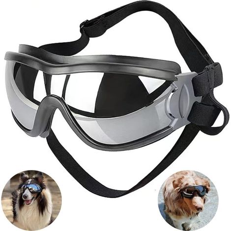 Dog Eye Protection Goggles, Dog Sunglasses with Adjustable Strap, Anti-UV Dog Glasses, Waterproof, Windproof, for Medium and Large Dogs (1/5)