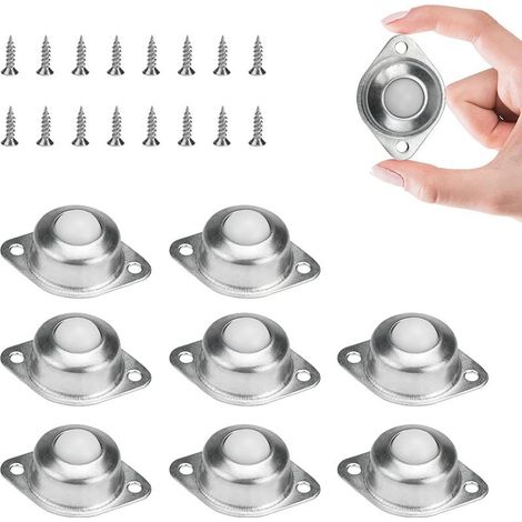 Stück Kugellager-Rollen, 16 mm Nylon-Rollen, um 360 Grad drehbare Kugellager-Rollen mit M4x16 mm Schrauben für Sofas, Vitrinen, Wagen, Regale, Roller, Kleiderschränke (1/5)