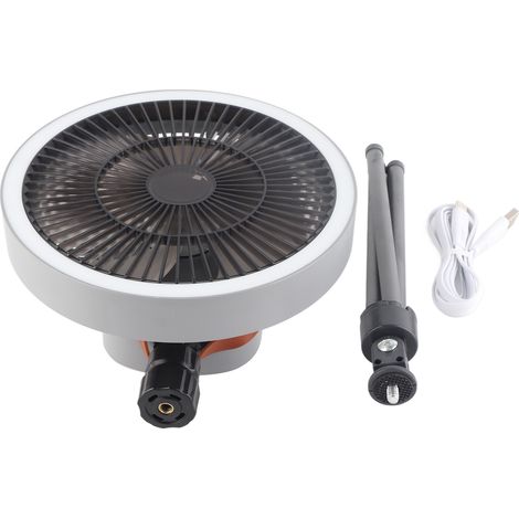 Tragbarer, wiederaufladbarer USB-Campingventilator mit Stativ, Grau, für Outdoor-Zelte (1/5)