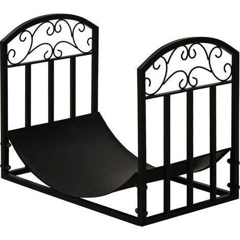 Range-bûches style fer forgé VICKY noir (1/5)
