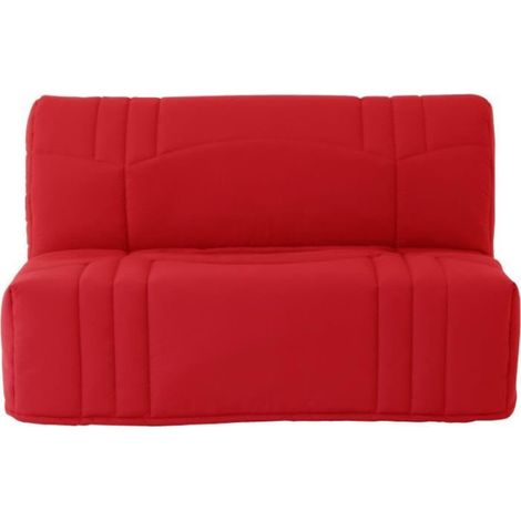 Banquette BZ DREAM - Tissu 100% Coton rouge - Couchage 140x190 cm - Classique - Moelleux (1/4)