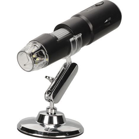 Microscope USB portable 50X-1000X Mini WiFi USB Noir Microscope numérique sans fil avec 8 LED pour PC, tablette, smartphone (1/5)