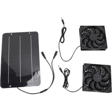 Ecleanfy-Ventilateurs d'extraction solaires doubles, kit de ventilateurs d'extraction haute vitesse et faible bruit avec panneaux solaires monocristallins, ventilateurs pour chiens, ventilateurs， vent