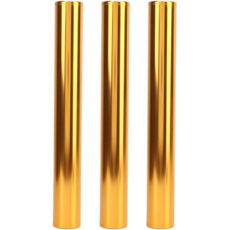 Lot de 3 bâtons de relais en alliage d'aluminium pour la course à pied, équipement idéal pour les équipes de course en extérieur et les relais étudiants (couleur or).
