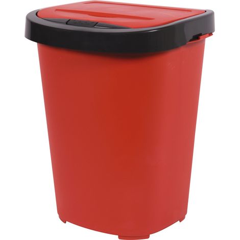 Mülltonne Tri-home 40 l Rubis und Anthrazitgrau - Eda