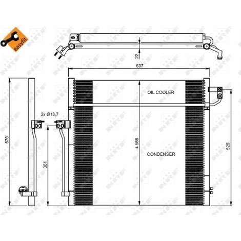 Condenseur, climatisation NRF 350080 MERCEDES-BENZ 0995000002 A0995000002