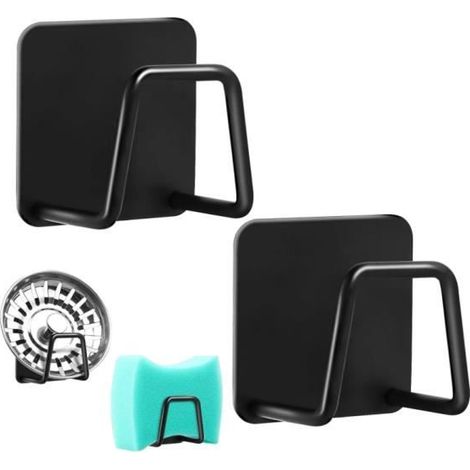 2 Pièces Porte Eponge Evier Cuisine, Porte Eponge Evier Auto Adhesif, 304 Inox, Support Eponge Inox, Support Eponge Evier Cuisine (1/4)