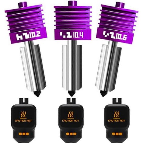 3er-Pack 0,2/0,4/0,6 mm MPVD-Hotend für Bambu Lab X2D/P2S/H2D/H2C/H2S Druckkopf mit Antihaft-Düse für A1mini A1 Hotend (1/5)