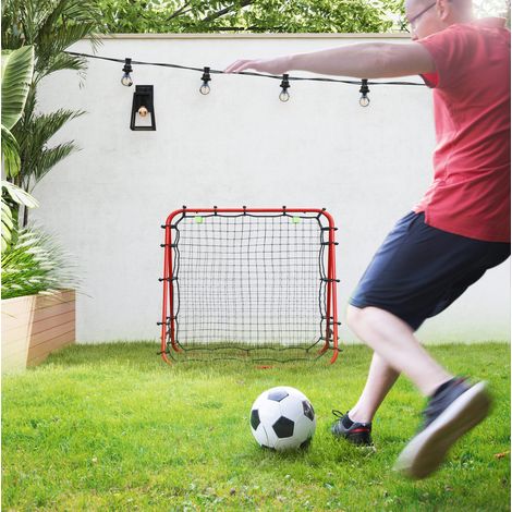 Rebounder de football réglable 5 niveaux 100 x 95 x 90 cm, acier rouge OKMYHOME (1/5)