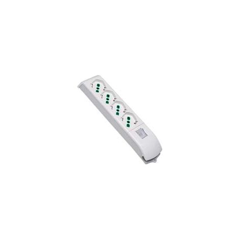 MULTIPRESA 4 POSTI BIPASSO + SCHUKO CON INTERRUTTORE SENZA CAVO  bianca 410120    FANTON