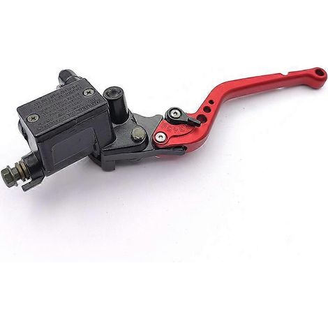 Pompe supérieure d'embrayage de moto, pompe supérieure de frein hydraulique gauche pour véhicule électrique, ensemble de tringle de klaxon de frein en alliage d'aluminium (rouge) (1/5)
