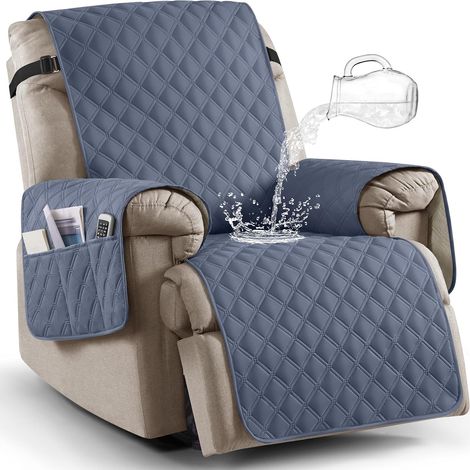 Waterproof 23in chaise lounge covers,  Non-slip chaise lounge covers,  Washable chaise lounge cover,  Chaise lounge covers with pockets,  grey (1/5)