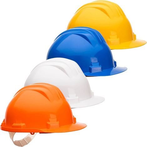 Elmetto da Cantiere con Regolazione a Fibbia Arancio Unica