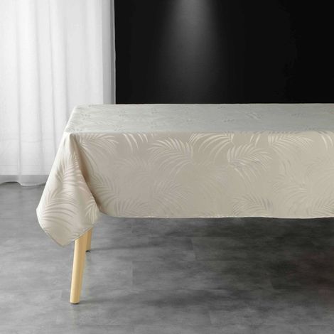 Nappe rectangulaire 140x240 antitache jacquard Plumette (1/4)