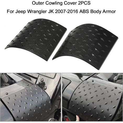 GARRYFIZH Lot de 2 autocollants de protection de carrosserie noire pour Jeep Wrangler JK 2007-2016, accessoires ABS (1/5)