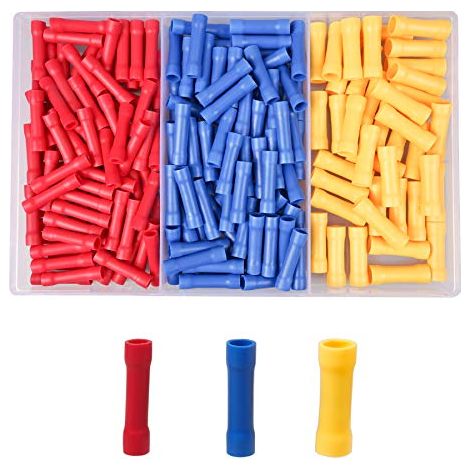 Cosse Electriques Automobile a Sertir Ronde Plates 200 Pièces Assortiment Cosses de Electriques Connecteurs Bout Cosses à Sertir Isolées pour Câble Voiture 0,5mm²-6 mm ² (Rouge+Bleu+Jaune) (1/5)