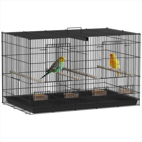 Cage pour oiseaux Cage à oiseaux en acier avec séparateur 76 x (1/5)