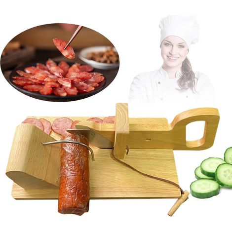 Coupeuse de saucisses en bois Machine à couper les saucisses Guillotine à saucisses Coupeuse de salami