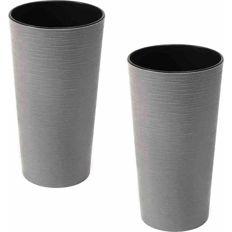 Pflanzgefäß LOCON 2er-Set 25 cm grau (1/4)