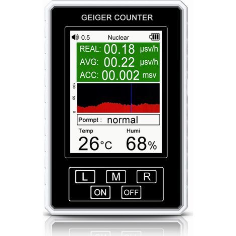 Eosnow Nuklearer Strahlungsdetektor, schnelle Reaktion, professionelles Dosimeter, Geigerzhler mit Temperatur- und Feuchtigkeitserkennung, Wei