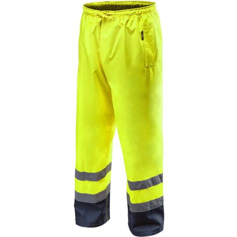 Wasserdichte, gelbe, gut sichtbare Arbeitshose, Größe S (1/5)
